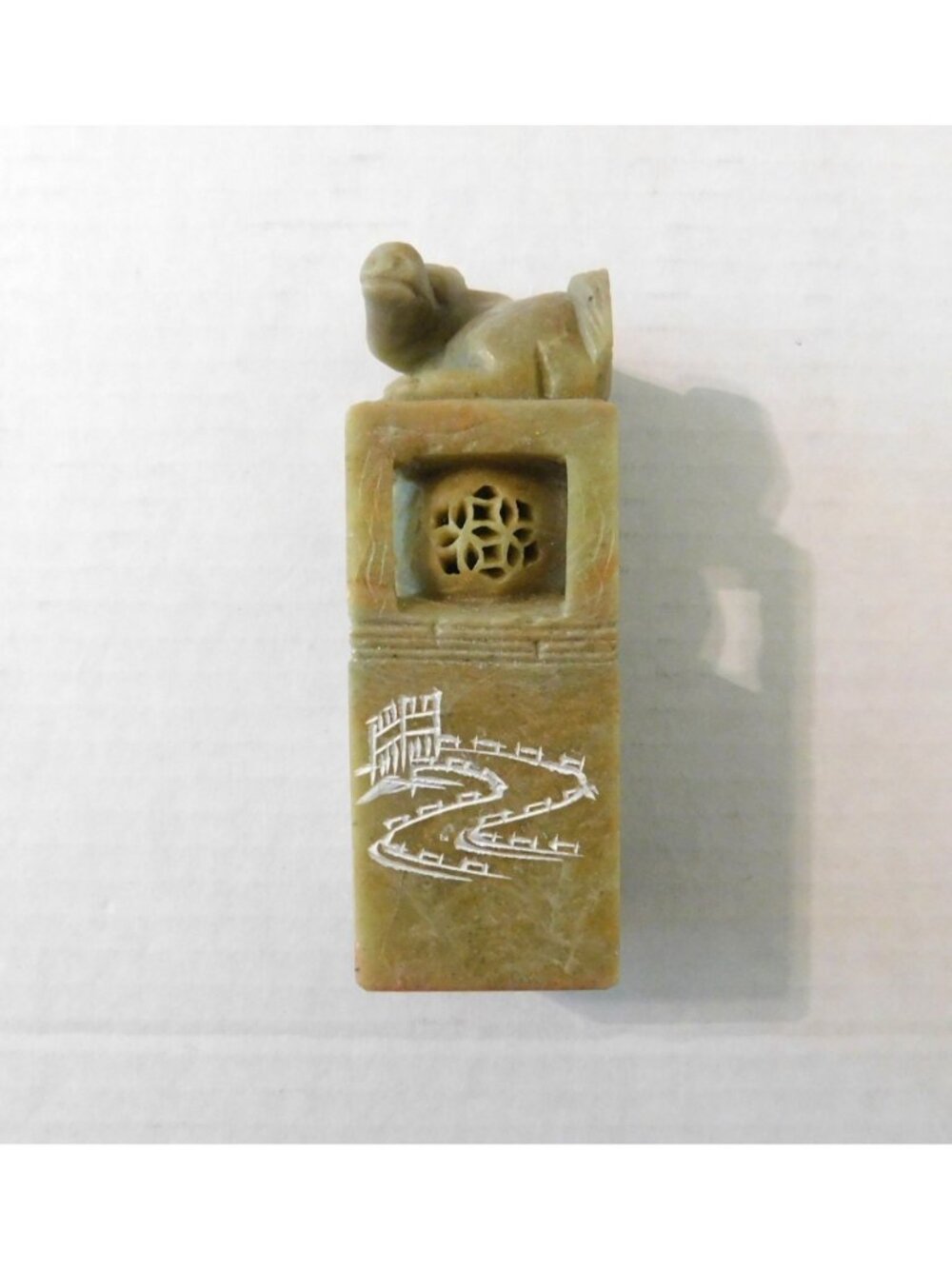 Chinese Carved Seal Stamp "Dolly" Vintage 1980s Soapstone Decorative Box - Picture 6 of 15